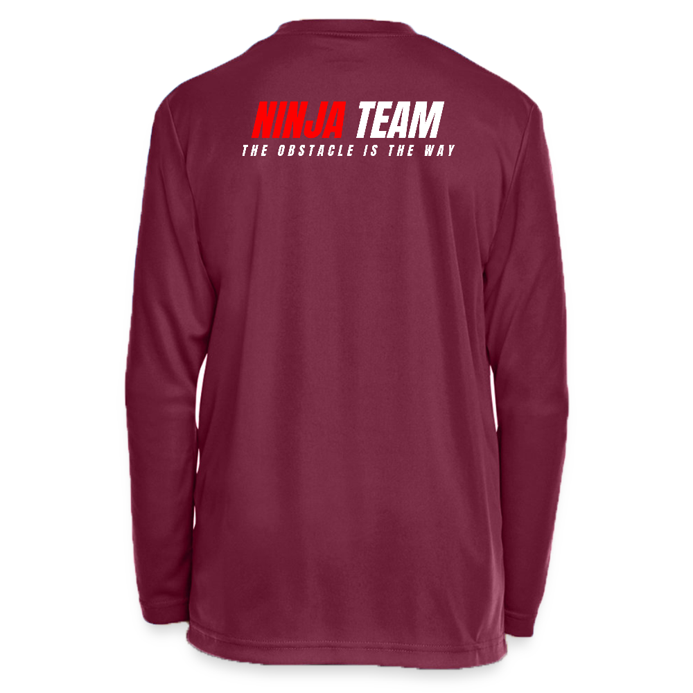 Ninja Team -  Youth Long Sleeve Performance T-shirt - maroon