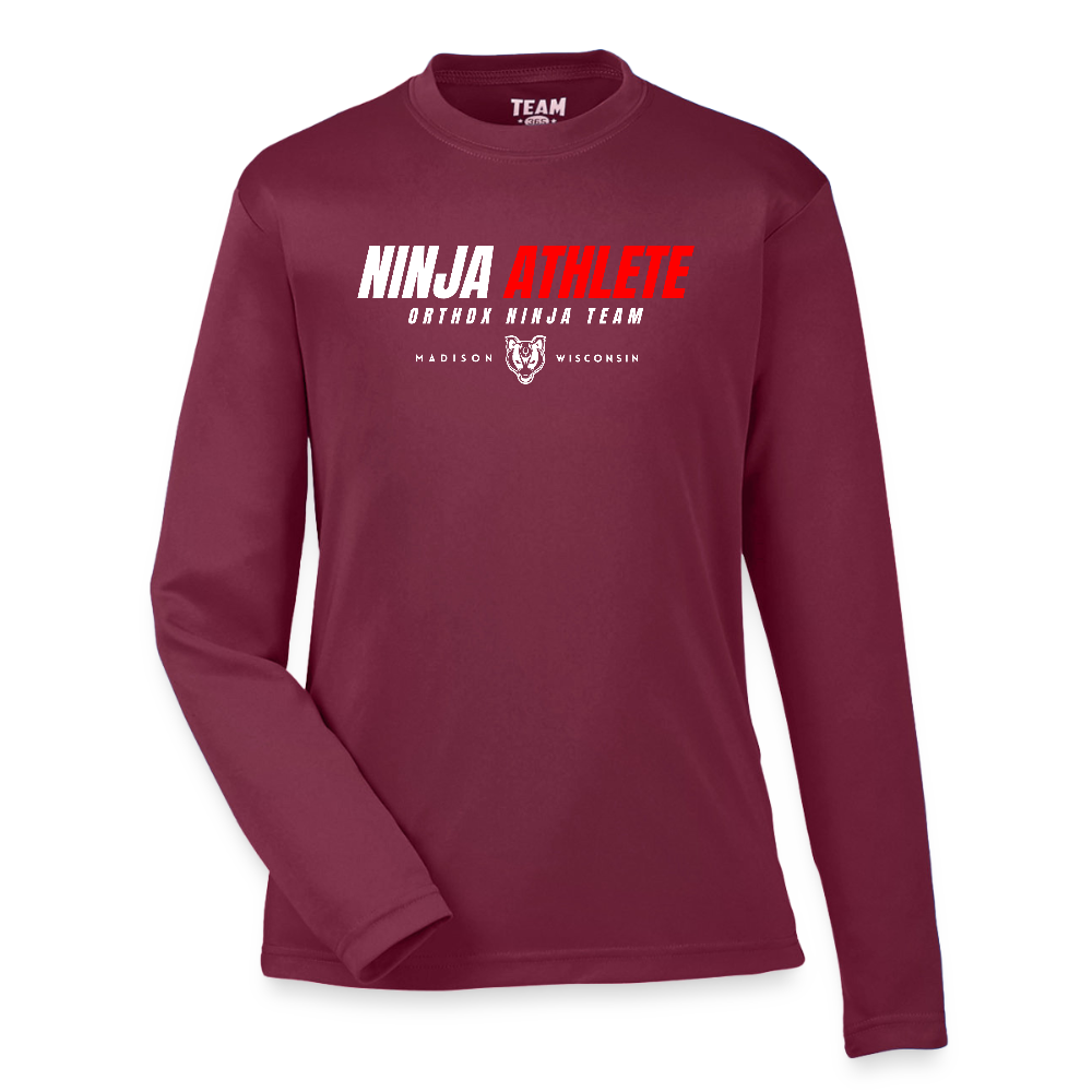 Ninja Team -  Youth Long Sleeve Performance T-shirt - maroon