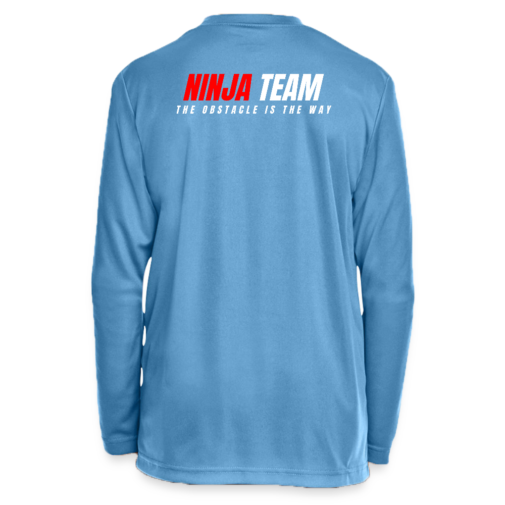 Ninja Team -  Youth Long Sleeve Performance T-shirt - light blue