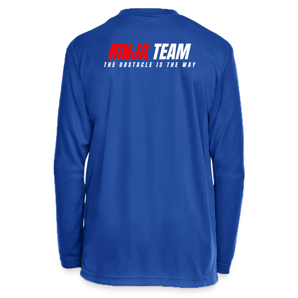 Ninja Team -  Youth Long Sleeve Performance T-shirt - royal blue
