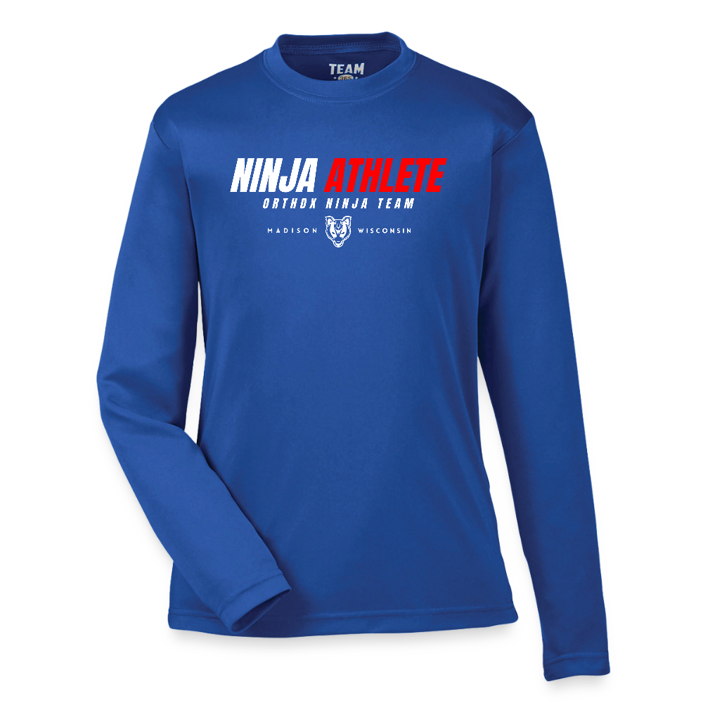 Ninja Team -  Youth Long Sleeve Performance T-shirt - royal blue