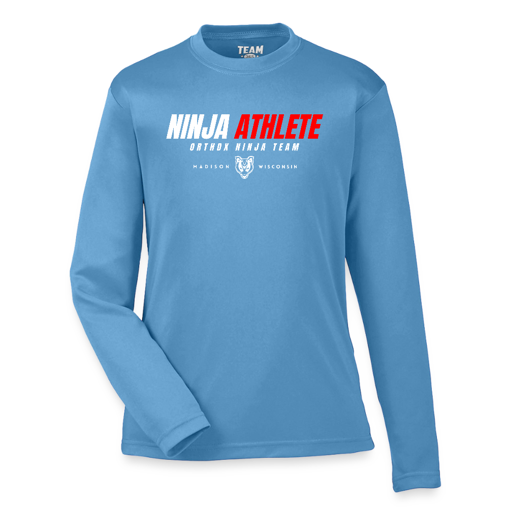 Ninja Team -  Youth Long Sleeve Performance T-shirt - light blue