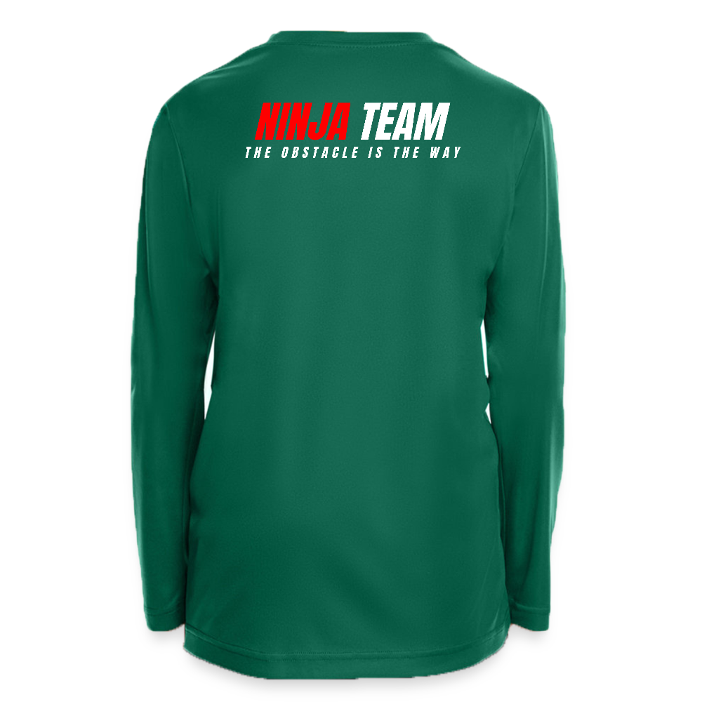 Ninja Team -  Youth Long Sleeve Performance T-shirt - forest green