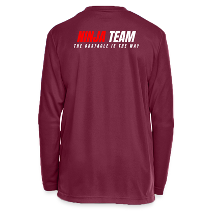 Ninja Team -  Youth Long Sleeve Performance T-shirt - maroon 