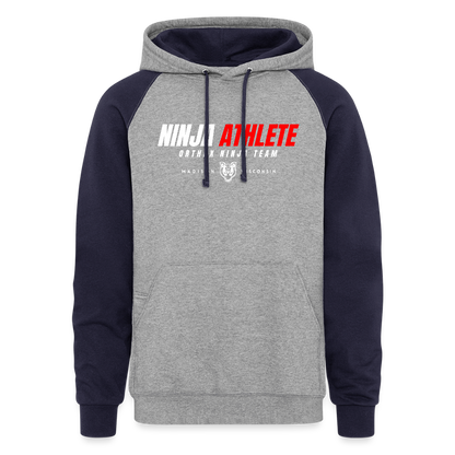 Ninja Team - Unisex Adult Colorblock Hoodie - heather gray/navy