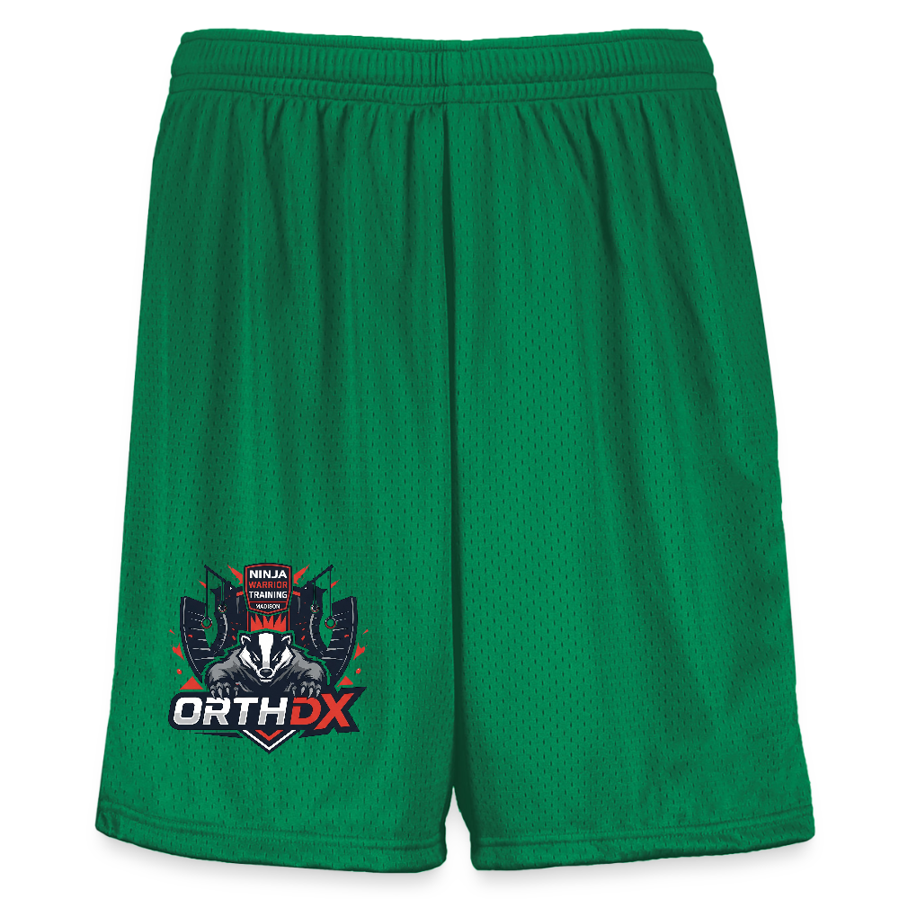 Ninja Badger  Youth Mesh Short - kelly green