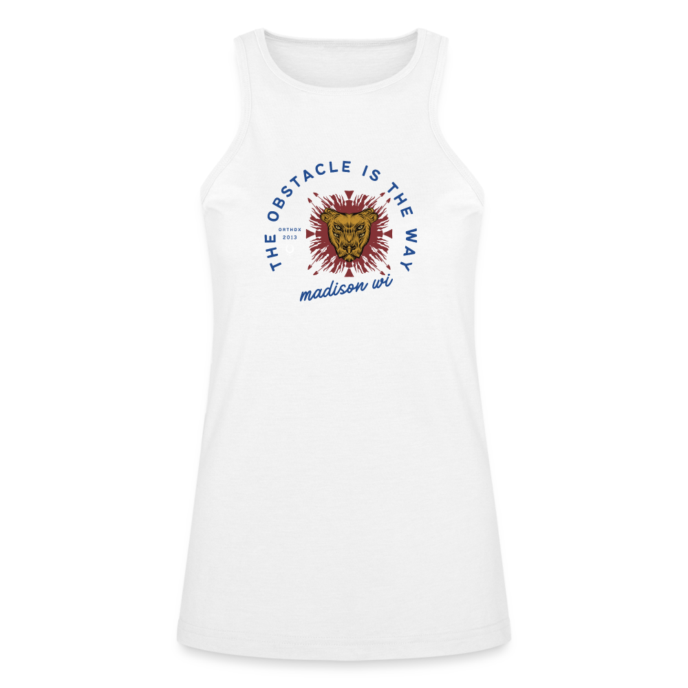 The Obstacle is the Way -  Soft Racerneck Tank - white