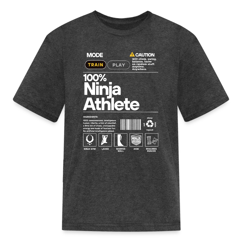 100% Ninja Athlete - Kids' T-Shirt - heather black