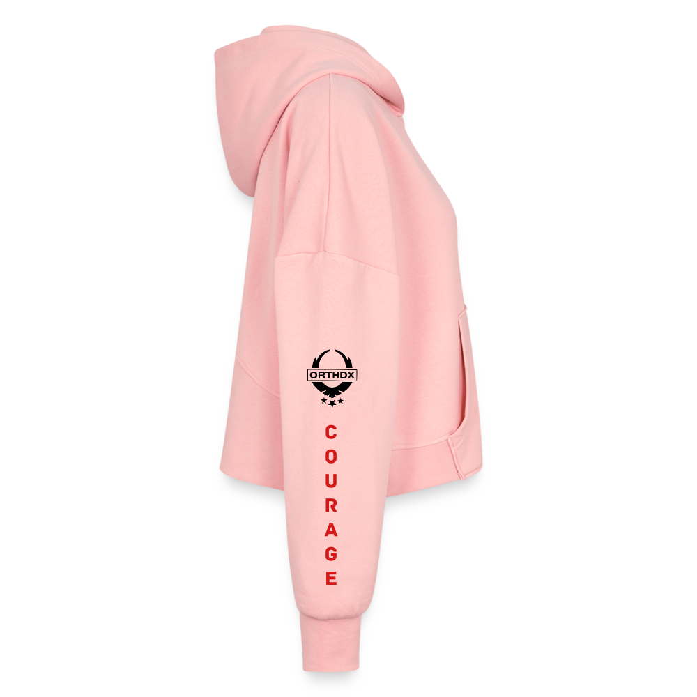 Ninja Warrior - Courage  Women's Half Zip Cropped Hoodie - light pink