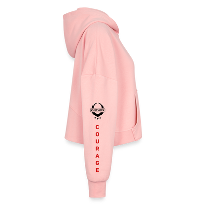 Ninja Warrior - Courage  Women's Half Zip Cropped Hoodie - light pink