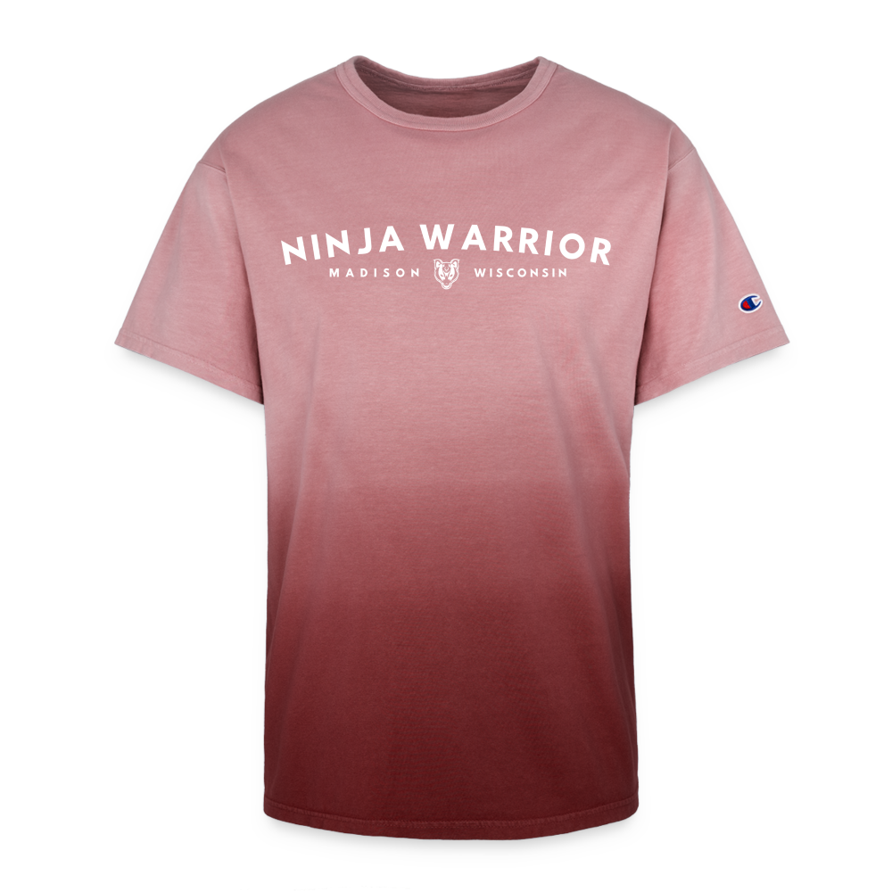 Ninja Warrior - Madison Champion Dip Dye T-shirt - maroon ombre