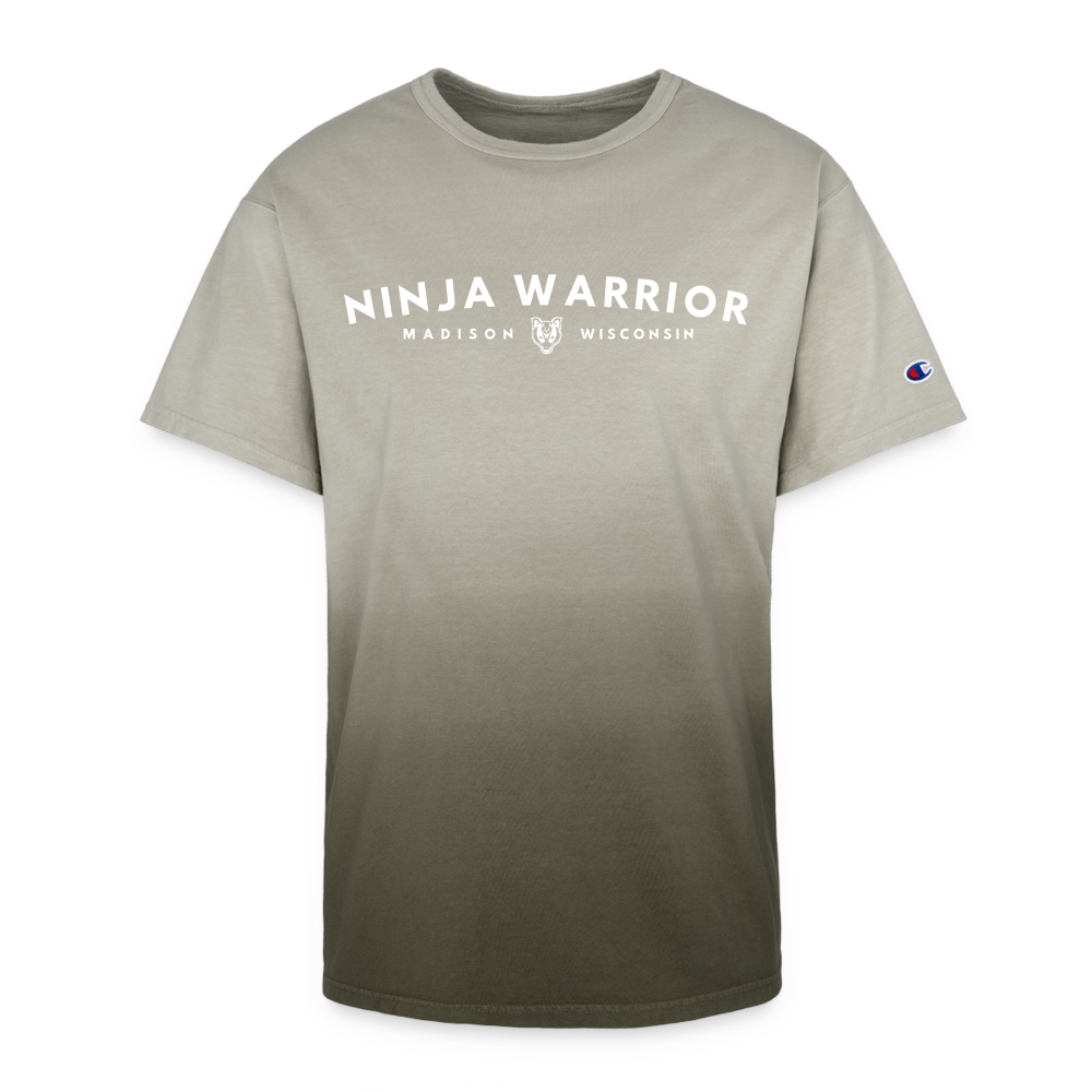 Ninja Warrior - Madison Champion Dip Dye T-shirt - army ombre