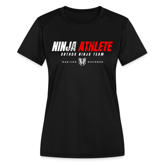 Ninja Team  *Lines* -  Women's Moisture Wicking Performance T-Shirt - black