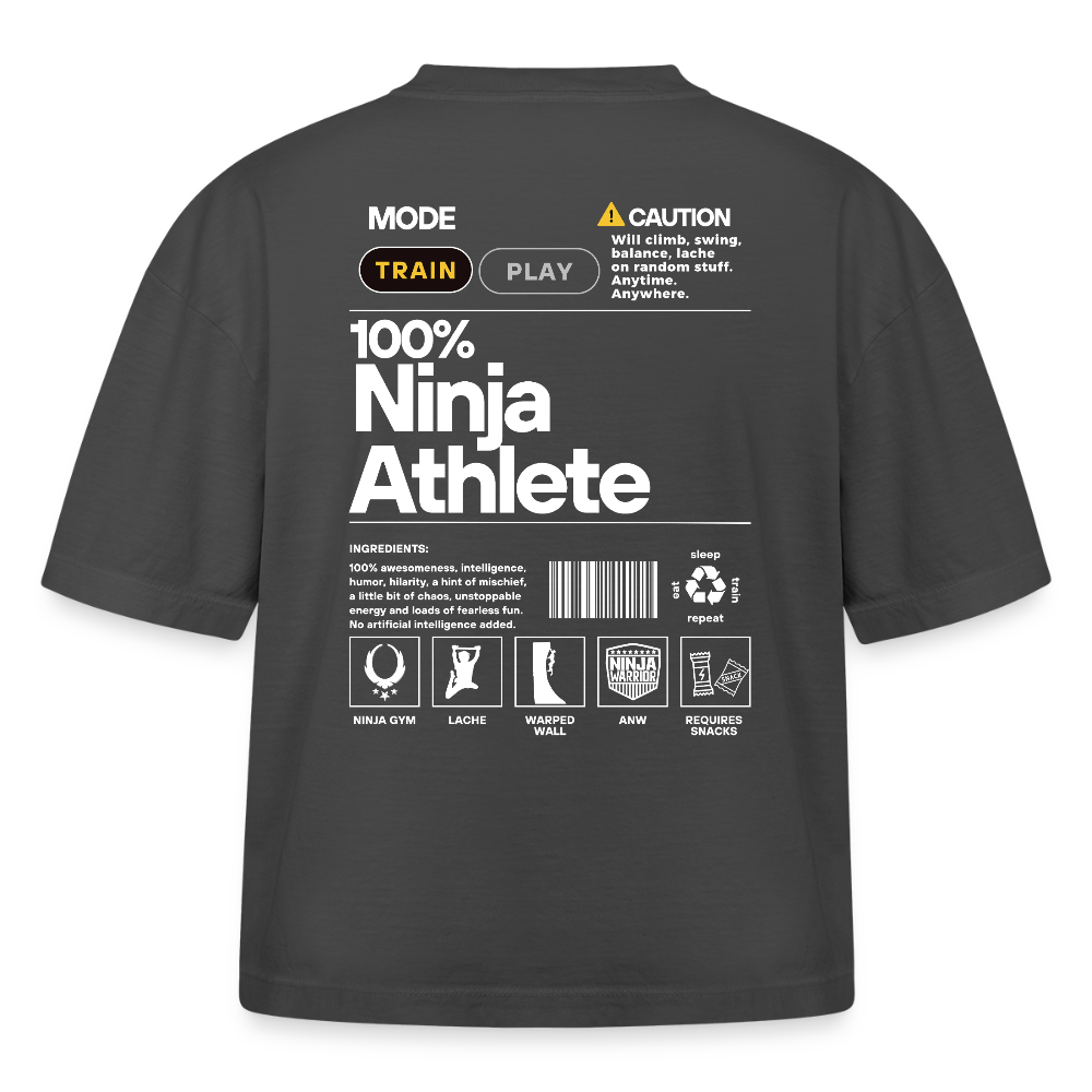 100% Ninja Athlete - Women's Heavyweight Cropped T-Shirt - anthracite grey