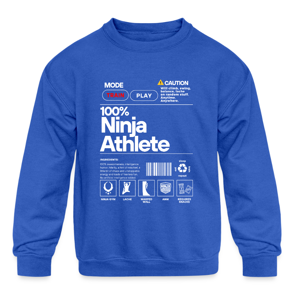 100% Ninja Athlete - Kids' Crewneck Sweatshirt - royal blue