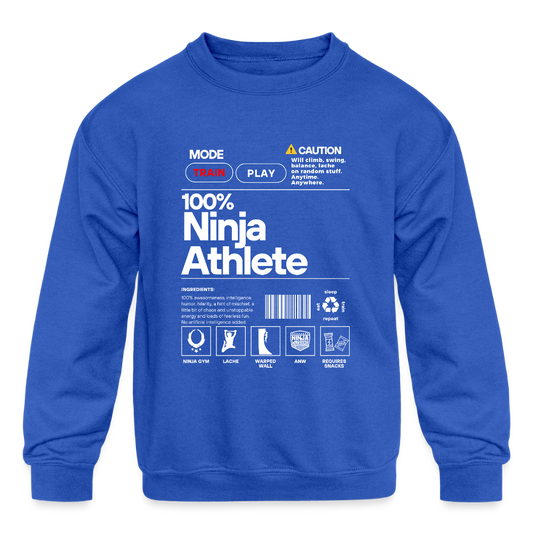 100% Ninja Athlete - Kids' Crewneck Sweatshirt - royal blue