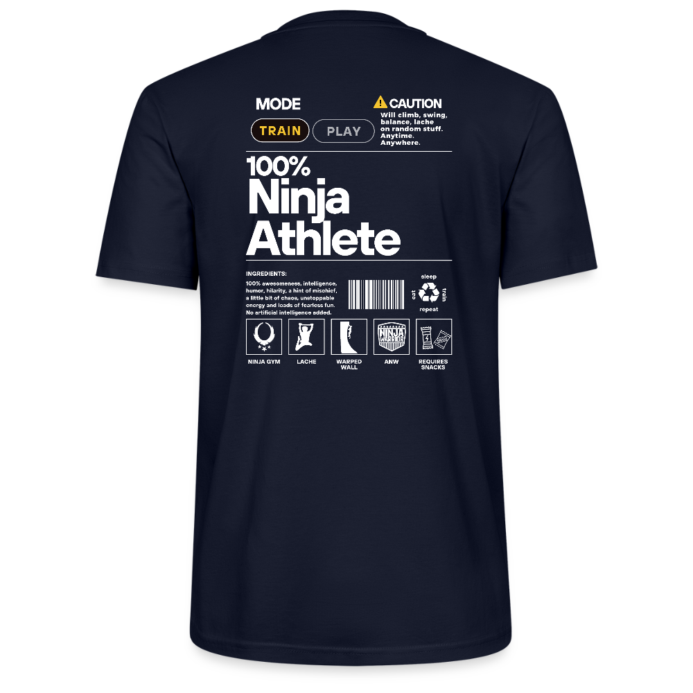 100% Ninja Athlete -  Unisex Organic T-Shirt - french navy