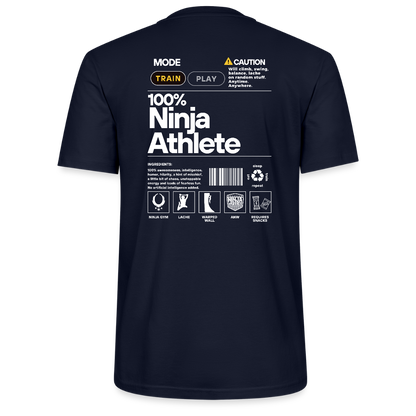 100% Ninja Athlete -  Unisex Organic T-Shirt - french navy