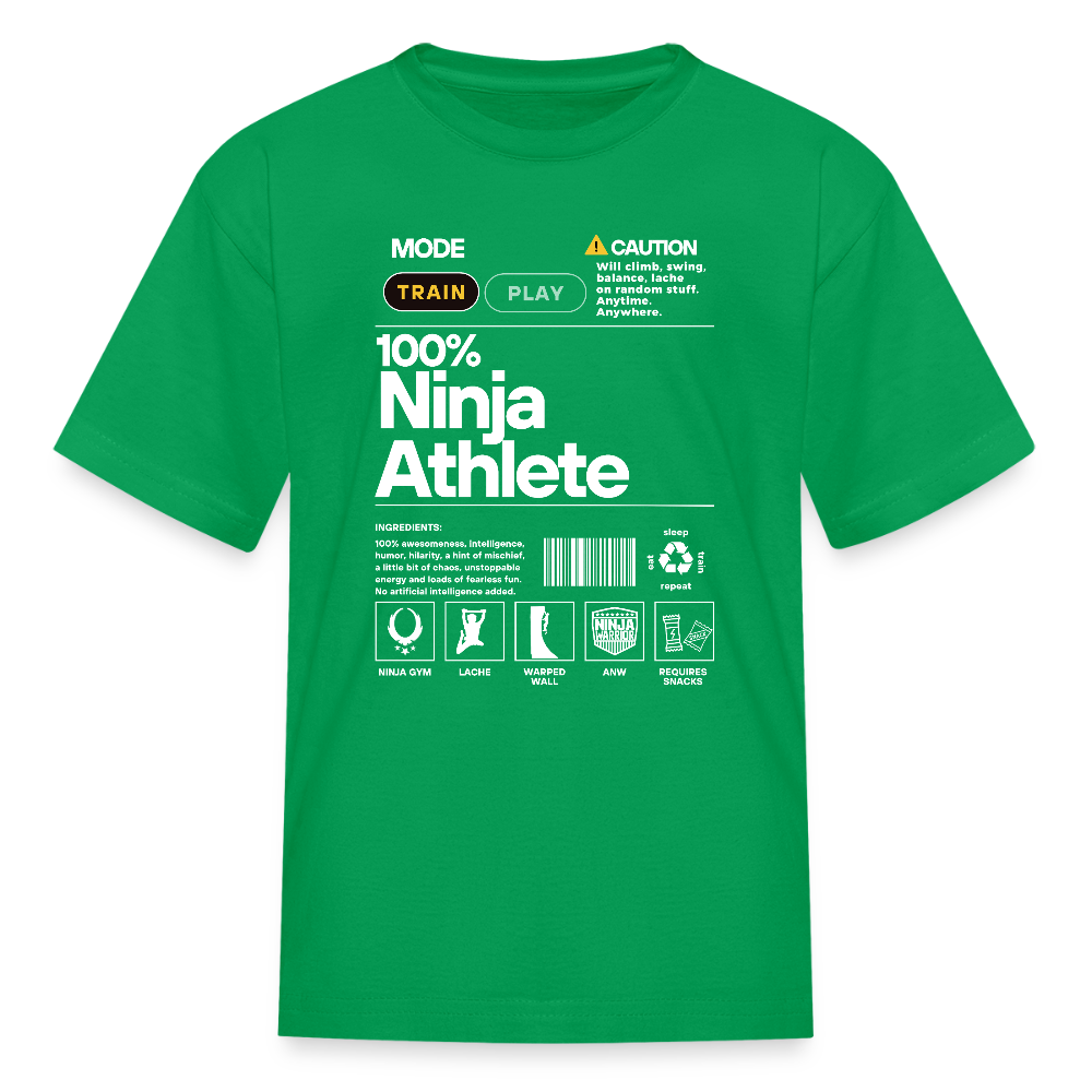 100% Ninja Athlete - Kids' T-Shirt - kelly green