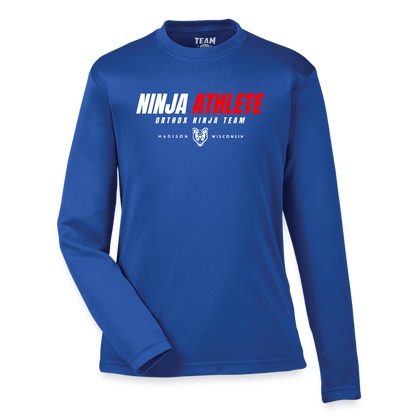 Ninja Team -  Youth Long Sleeve Performance T-shirt - royal blue