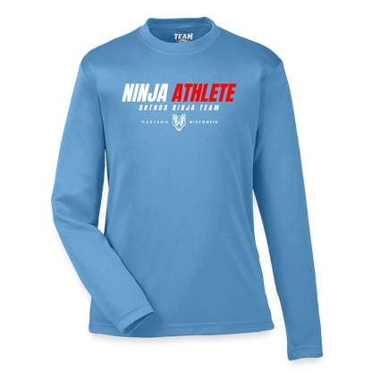 Ninja Team -  Youth Long Sleeve Performance T-shirt - light blue