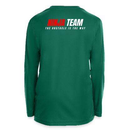 Ninja Team -  Youth Long Sleeve Performance T-shirt - forest green