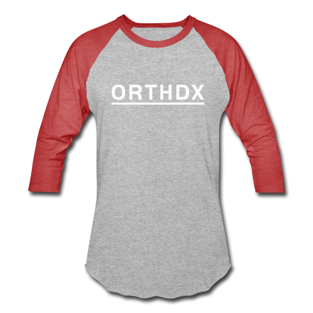 ORTHDX Baseball T-Shirt - heather gray/red